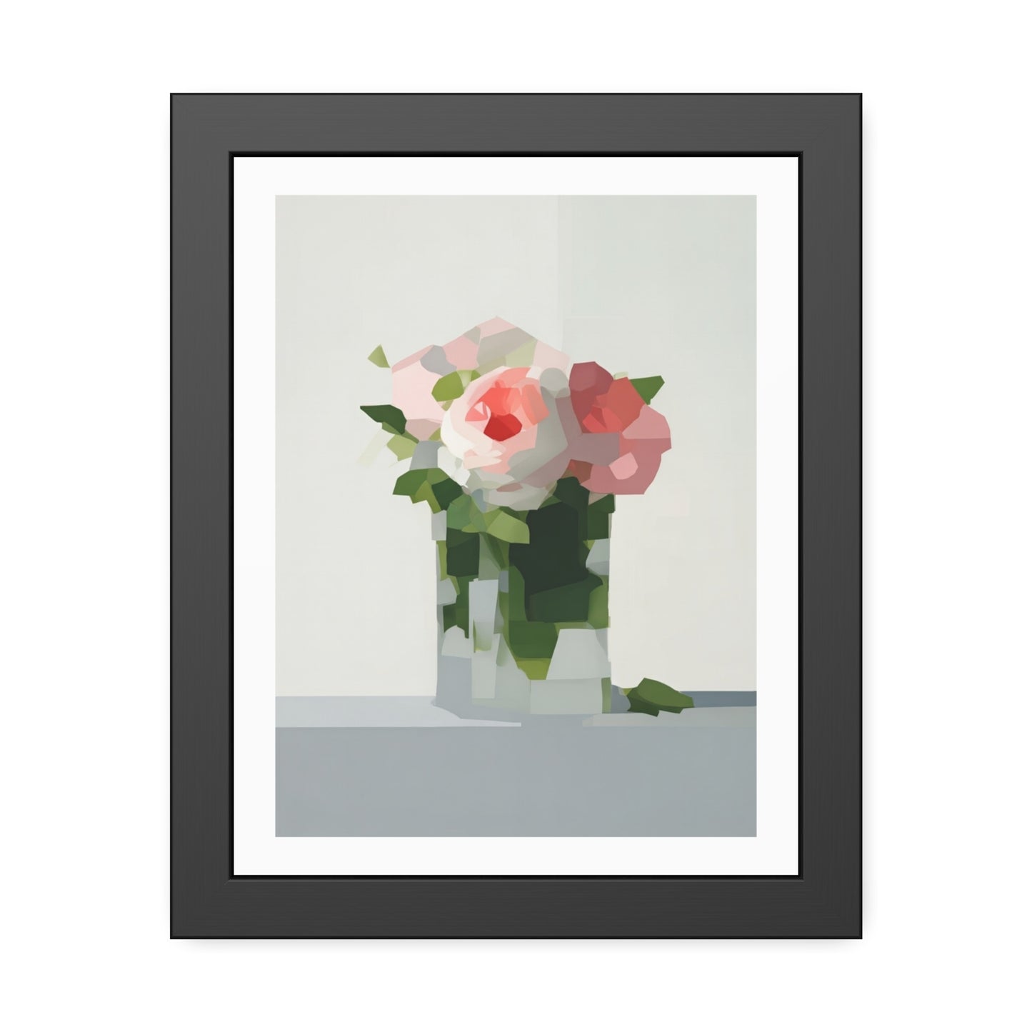 Framed Floral Poster — Modern Abstract Peony Art Print