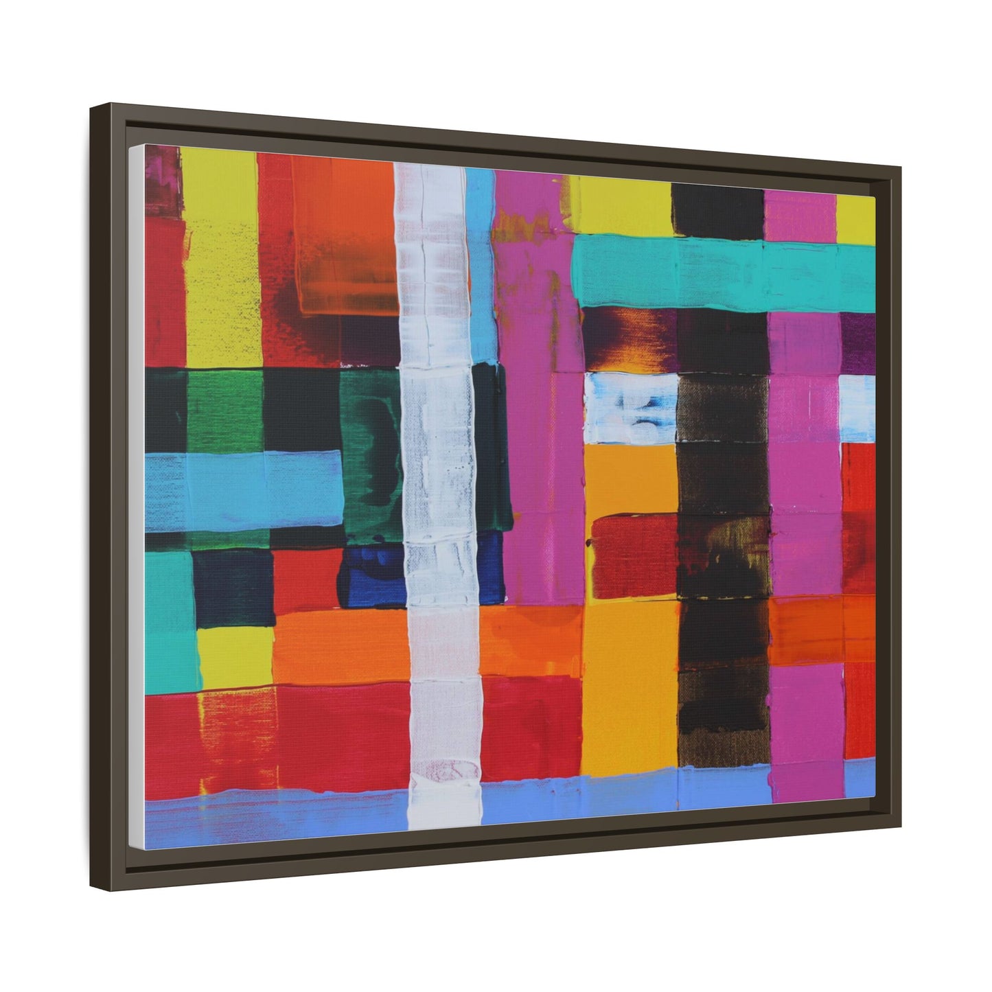 Farbfeld Malerei (Acryl) by Unknown Artist Matte Framed Canvas Wall Art Print