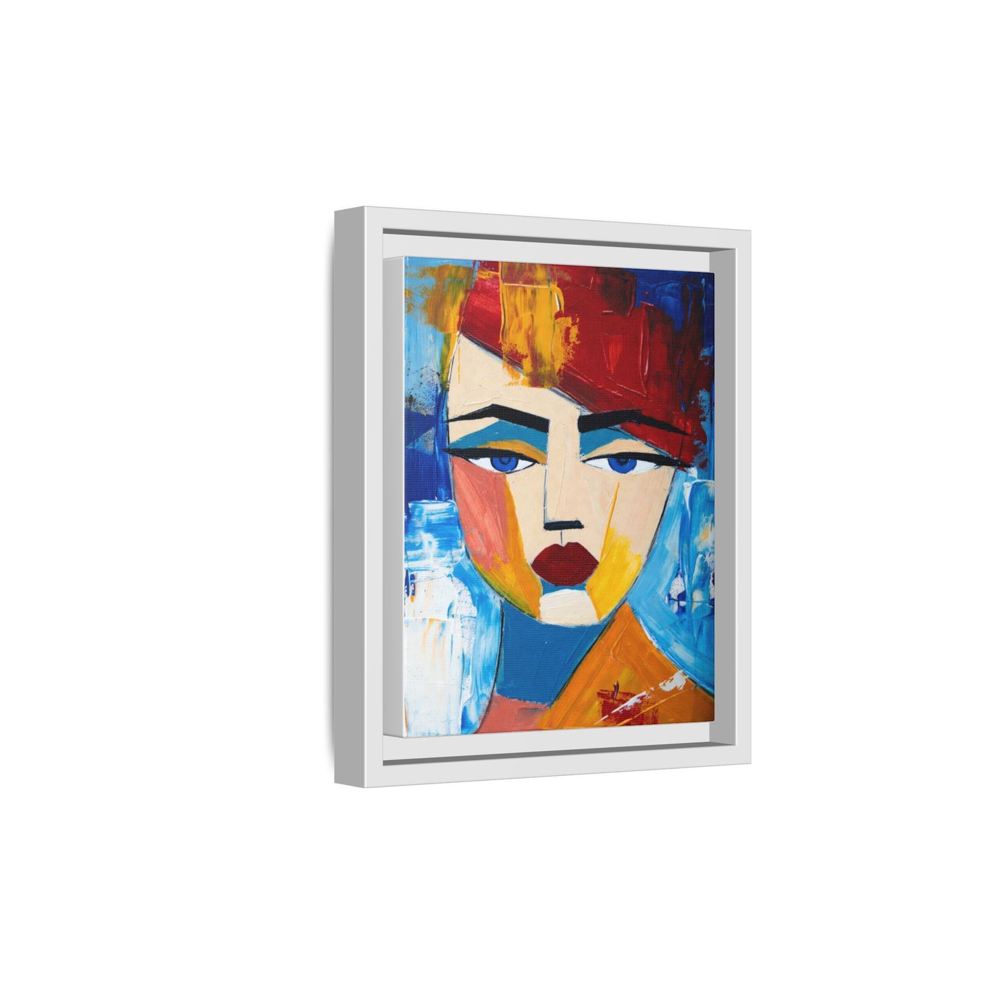 Abstract Colorful Portrait Framed Canvas Art