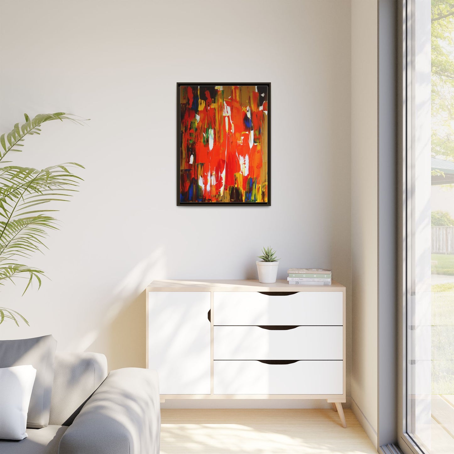 Burn baby burn by Norman Barrett Framed Matte Canvas Wall Art