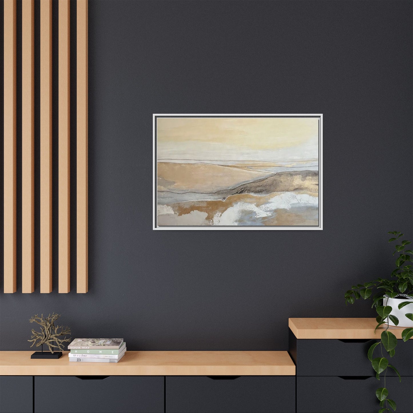 Framed Abstract Coastal Landscape Matte Canvas Wall Art