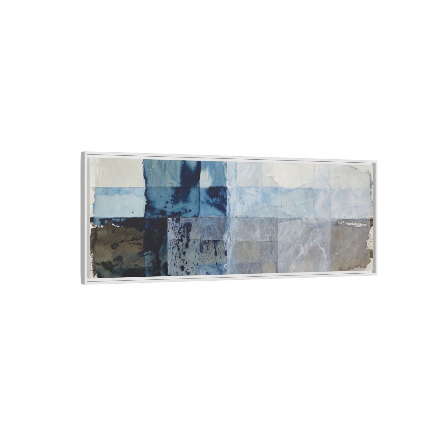 Abstract Coastal Blue Framed Canvas Art