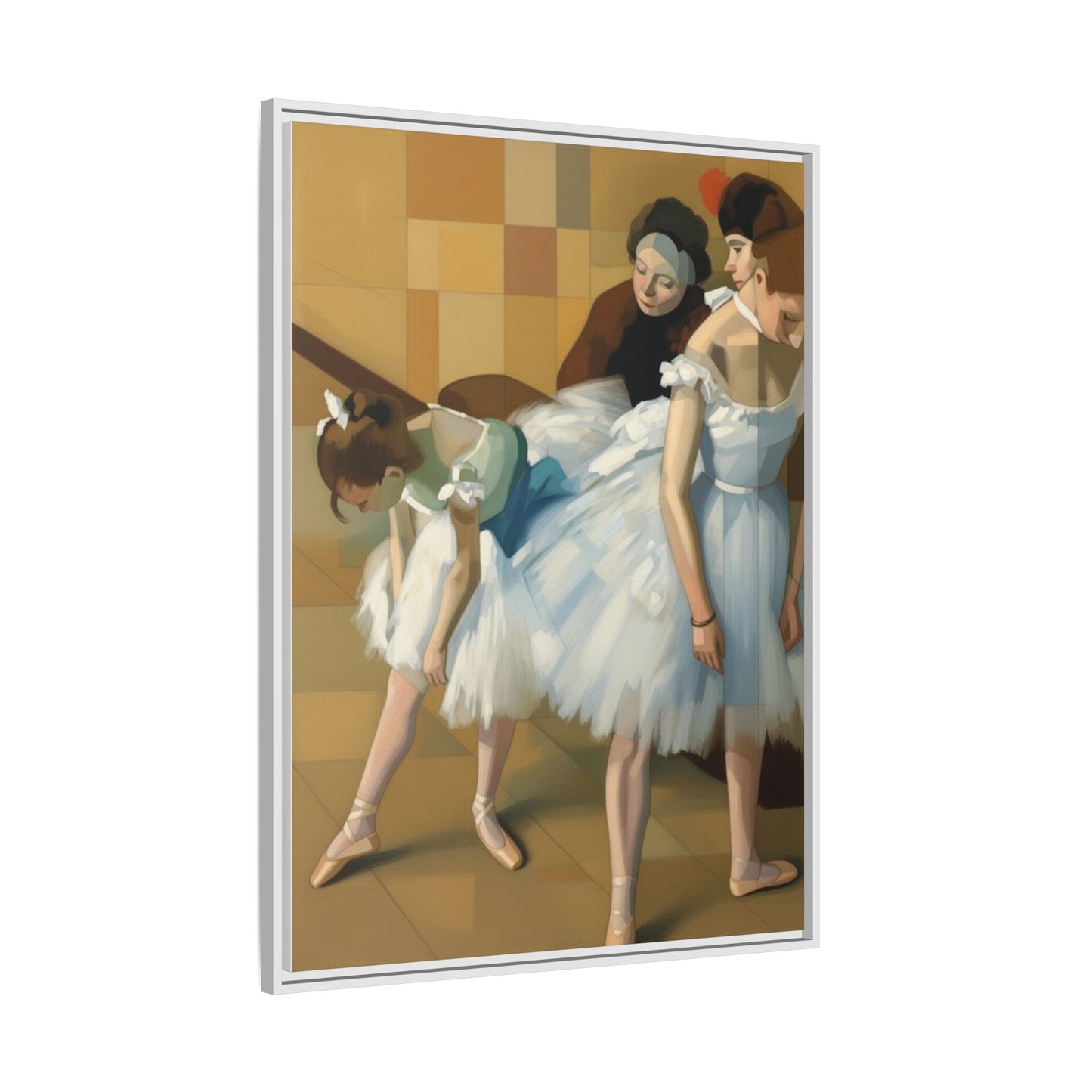 Ballet Dancers Matte Framed Canvas – Impressionist Dance Wall Art