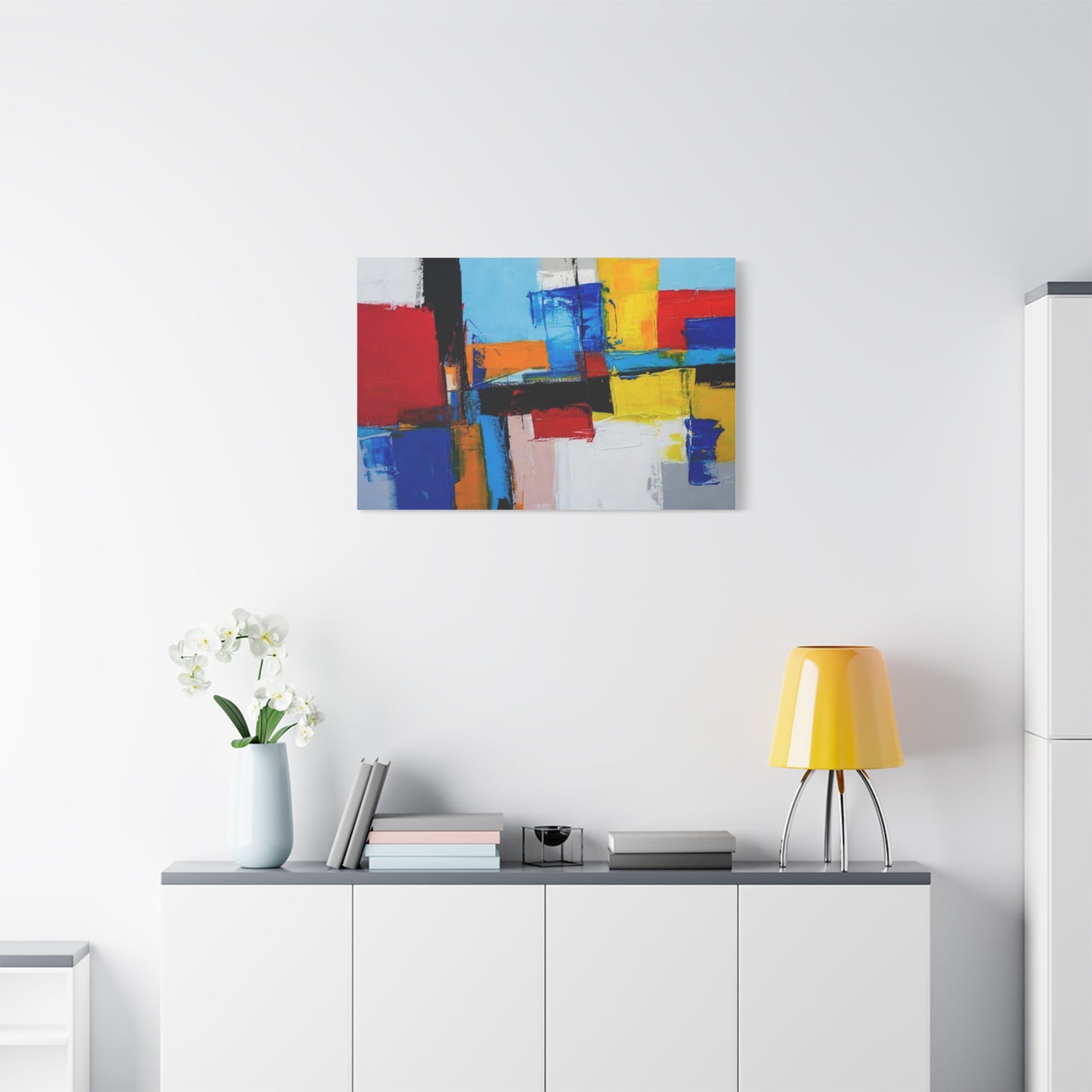 Abstract Color Block Canvas Print — Modern Geometric Wall Art