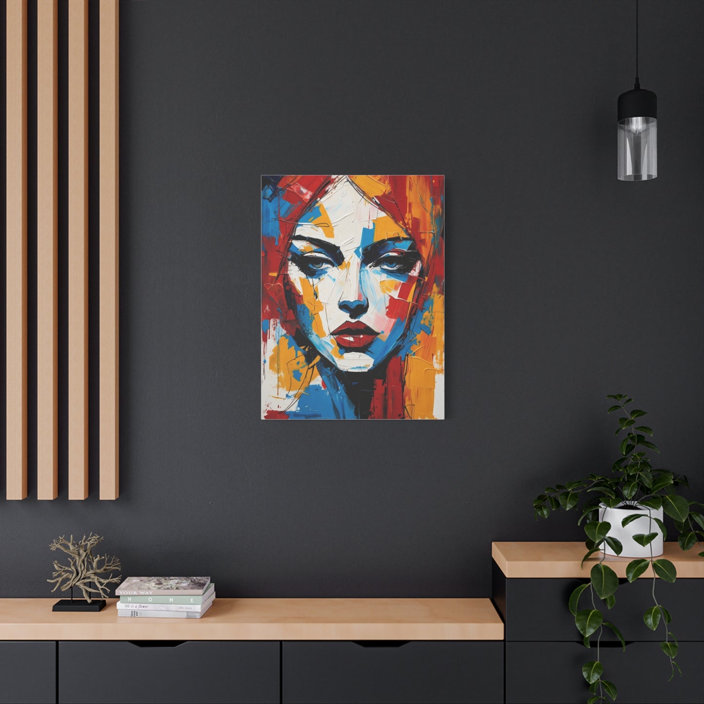 Abstract Portrait Canvas Print — Colorful Modern Woman Wall Art