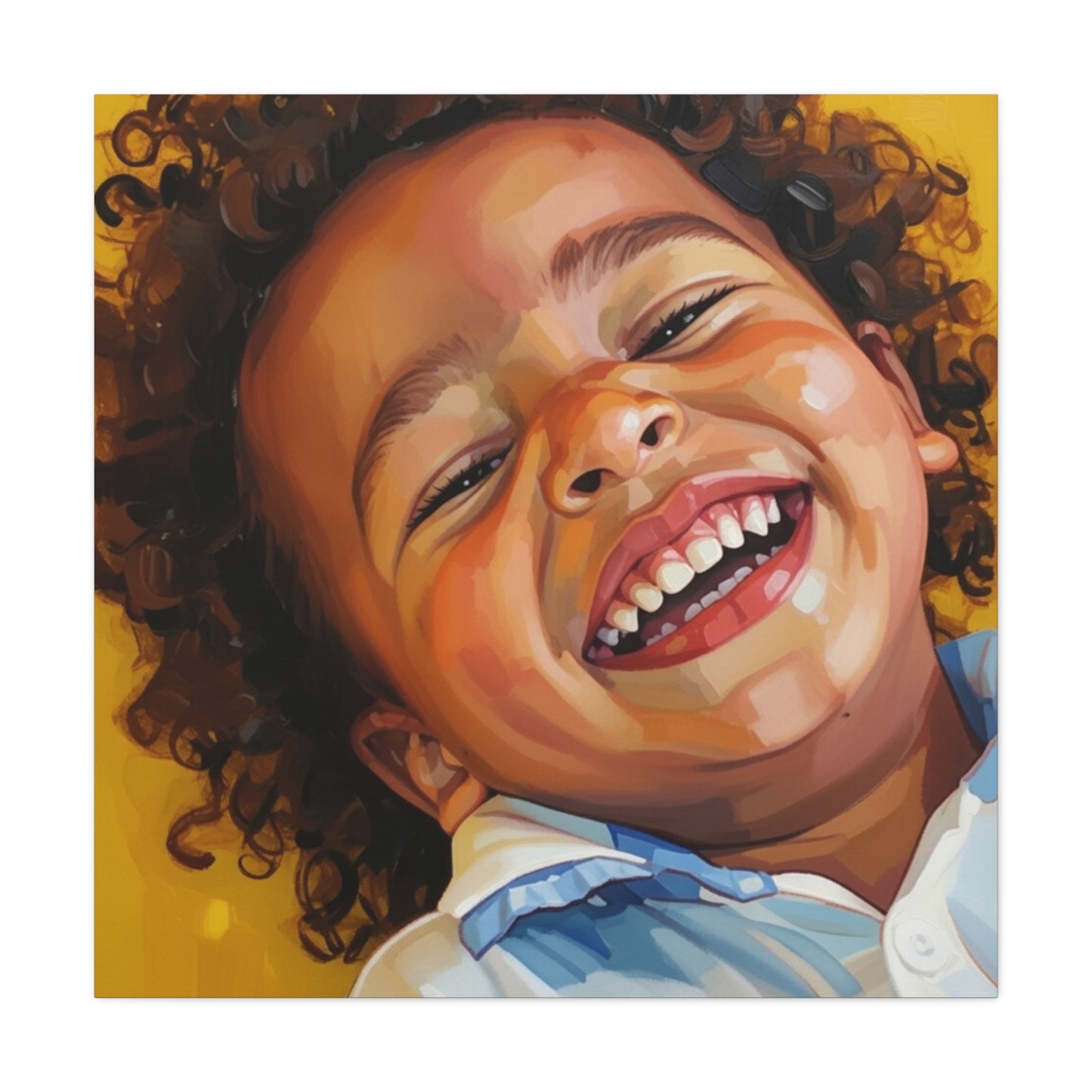 Joyful Child Portrait Canvas - Matte Stretched Wall Art