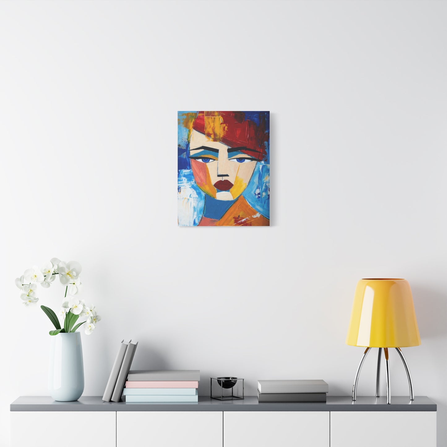 Abstract Colorful Face Matte Canvas Print — Modern Pop Art Portrait