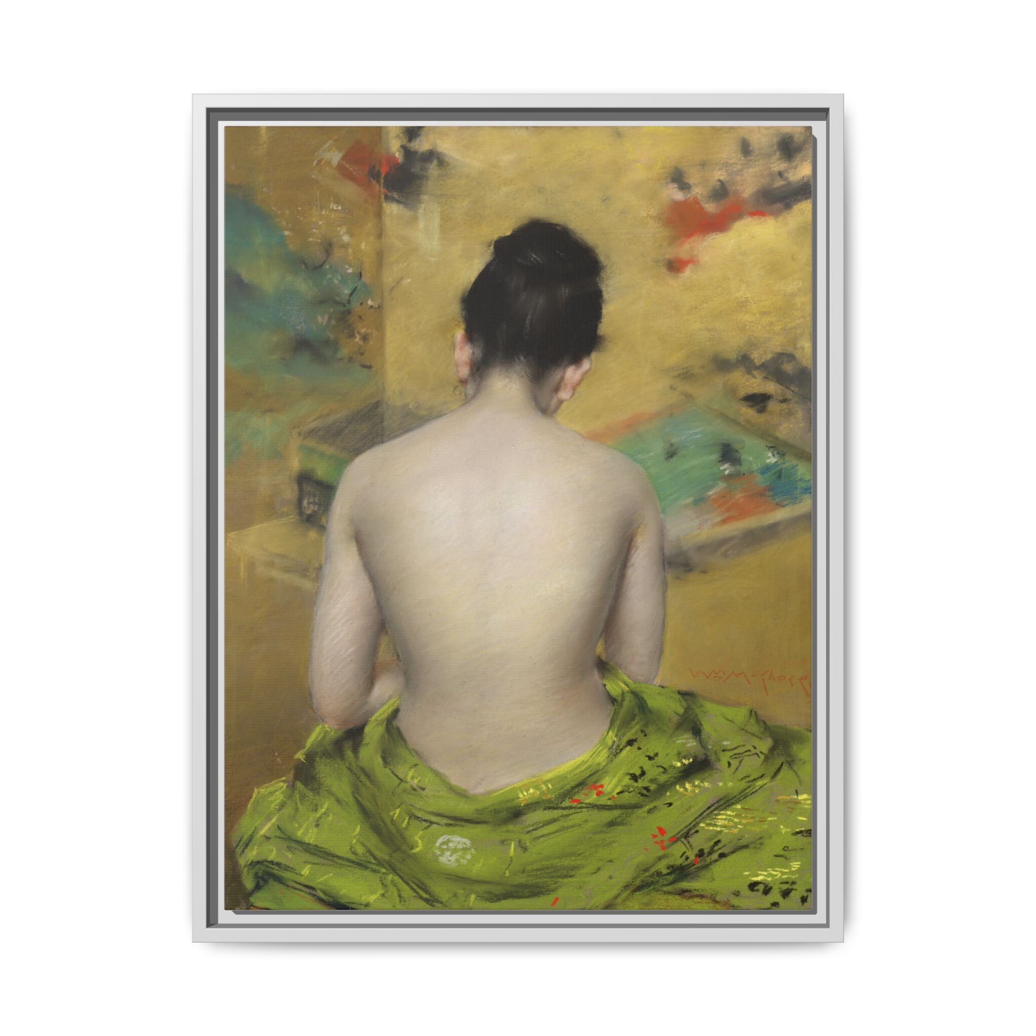 Study of Flesh Color and Gold by William Merritt Chase Framed Matte Canvas Art