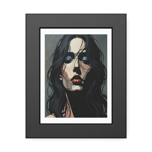 Framed Poster — Moody Portrait Art Print (Dark Feminine Wall Decor)