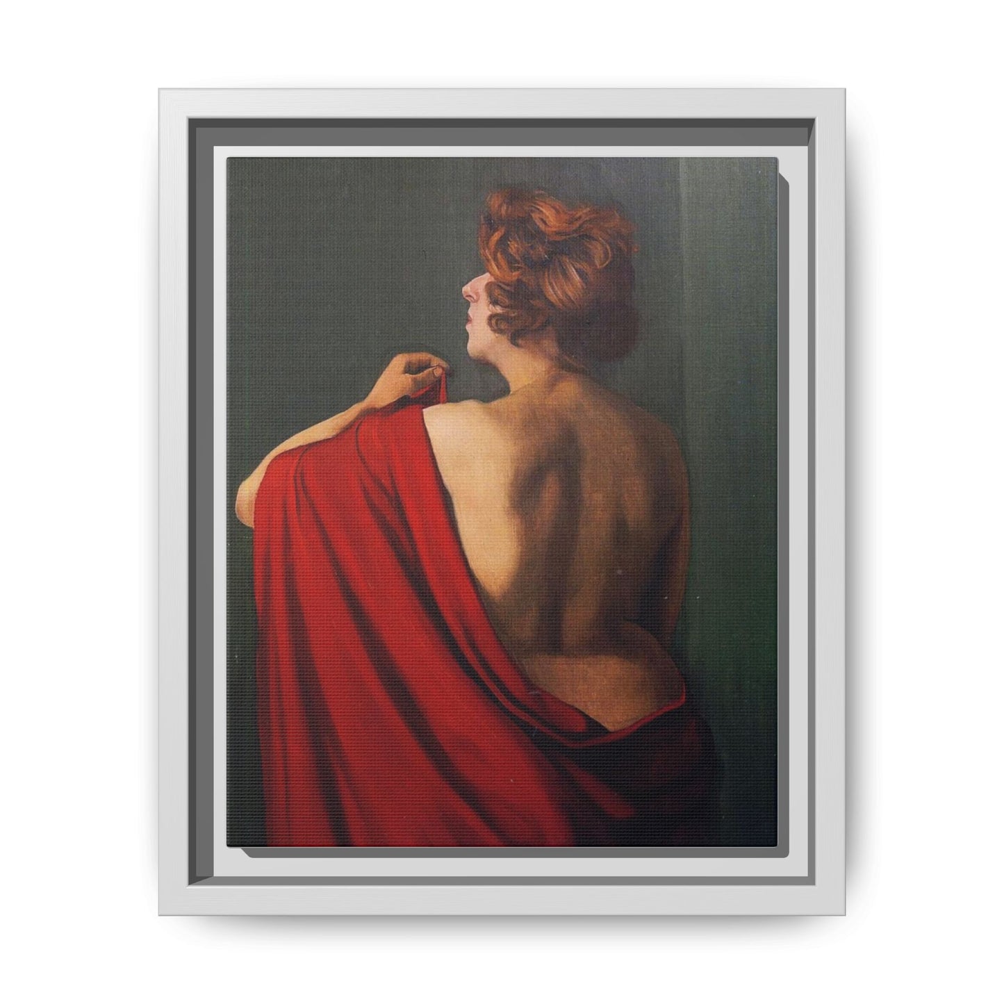 Femme au châle rouge by Félix Vallotton Framed Matte Canvas Wall Art Print