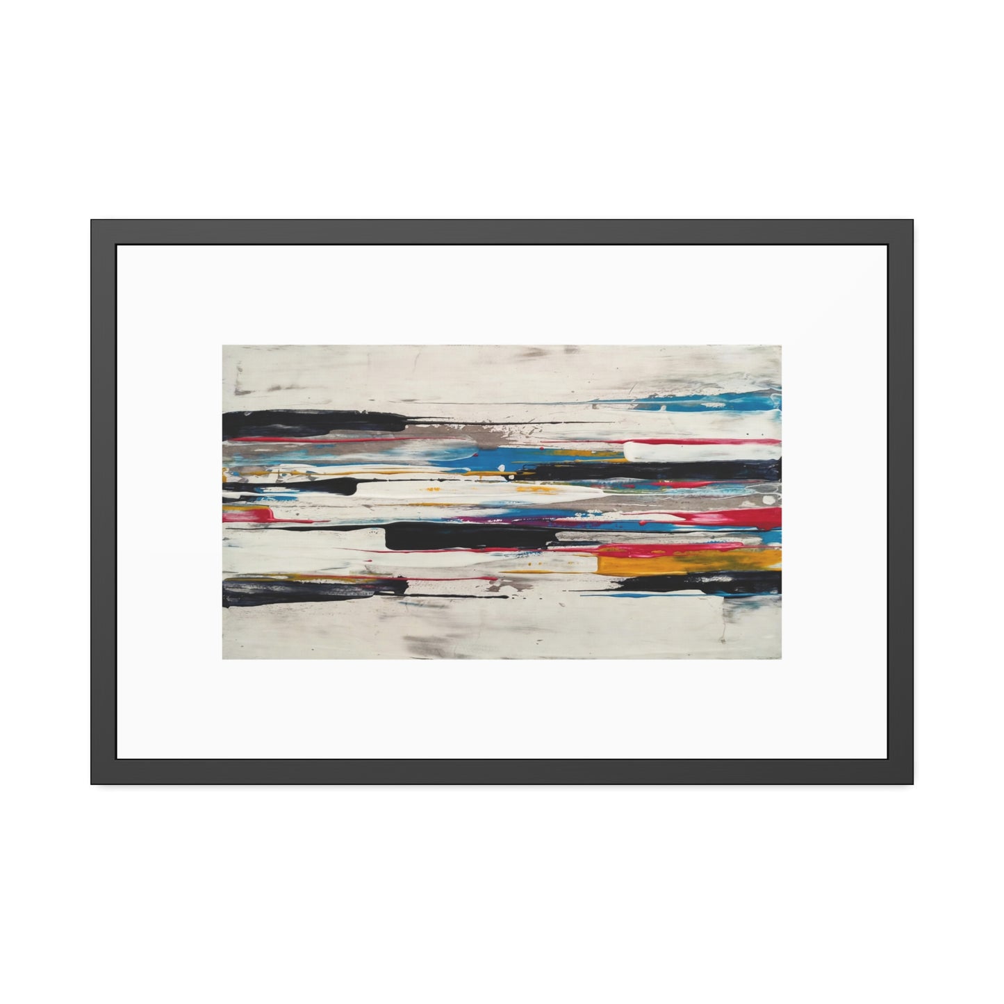 Abstract Color Stripe Framed Poster - Modern Minimalist Wall Art