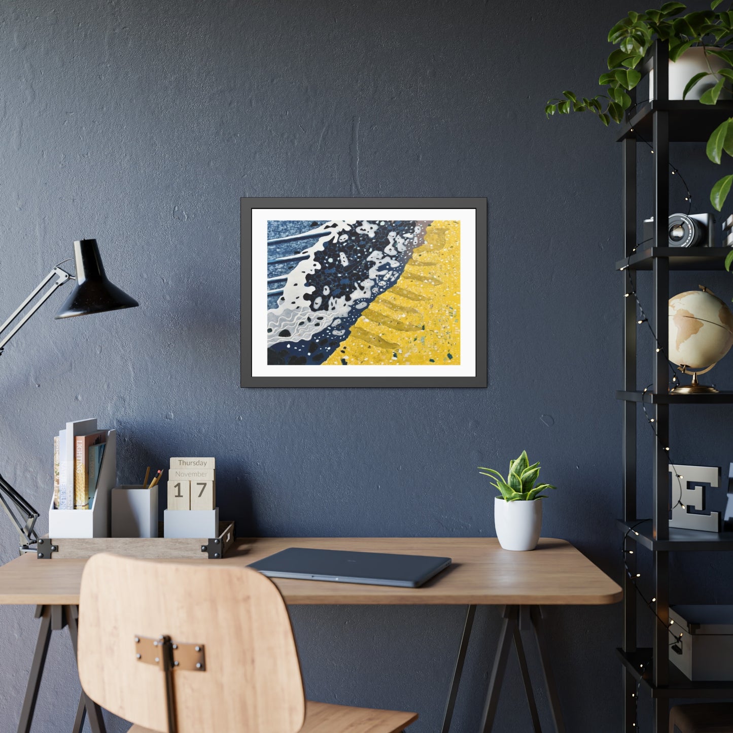 Coastal Wave Abstract — Framed Paper Poster