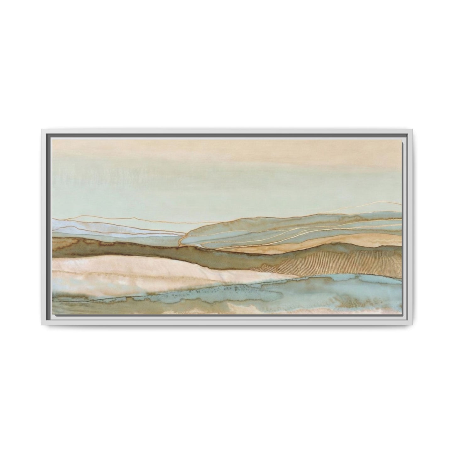Framed Matte Canvas Coastal Abstract Landscape Wall Art