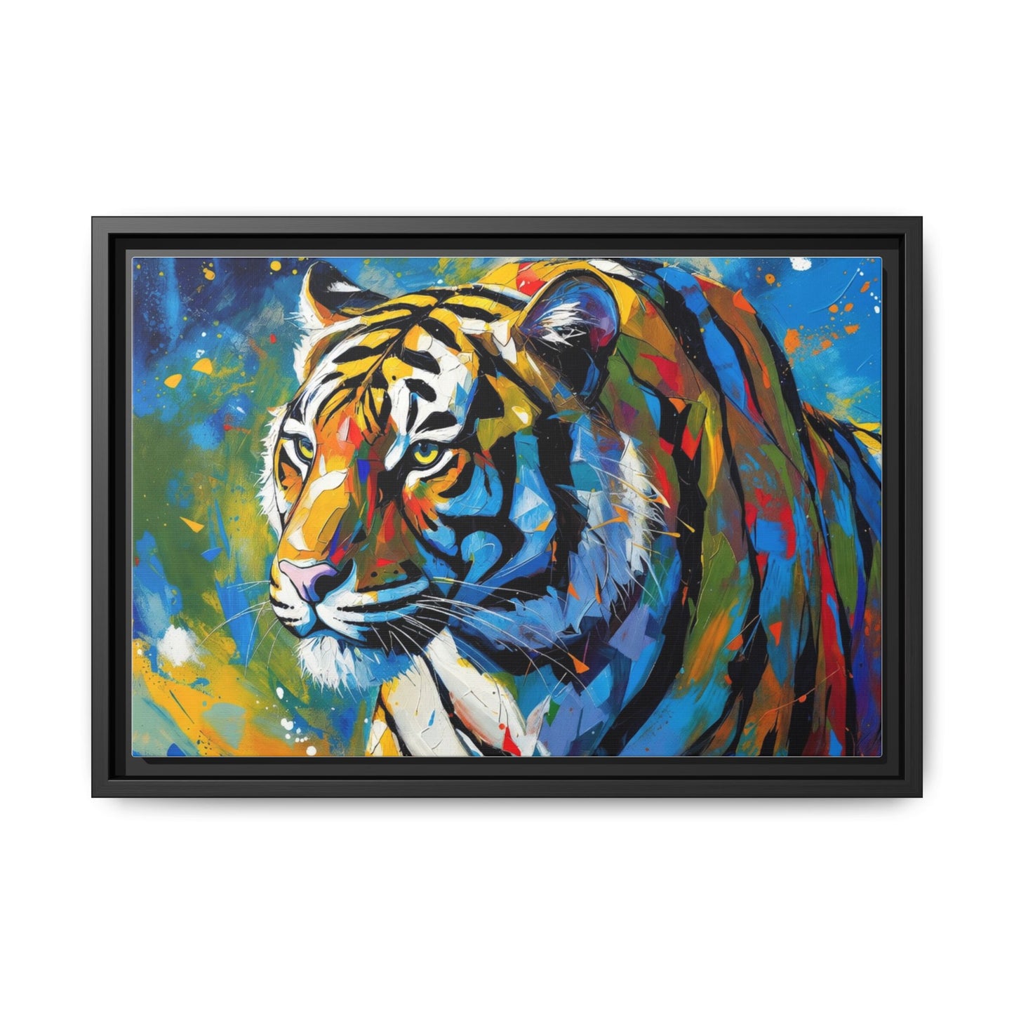 Colorful Tiger Matte Canvas Framed Art — Vibrant Wildlife Wall Decor