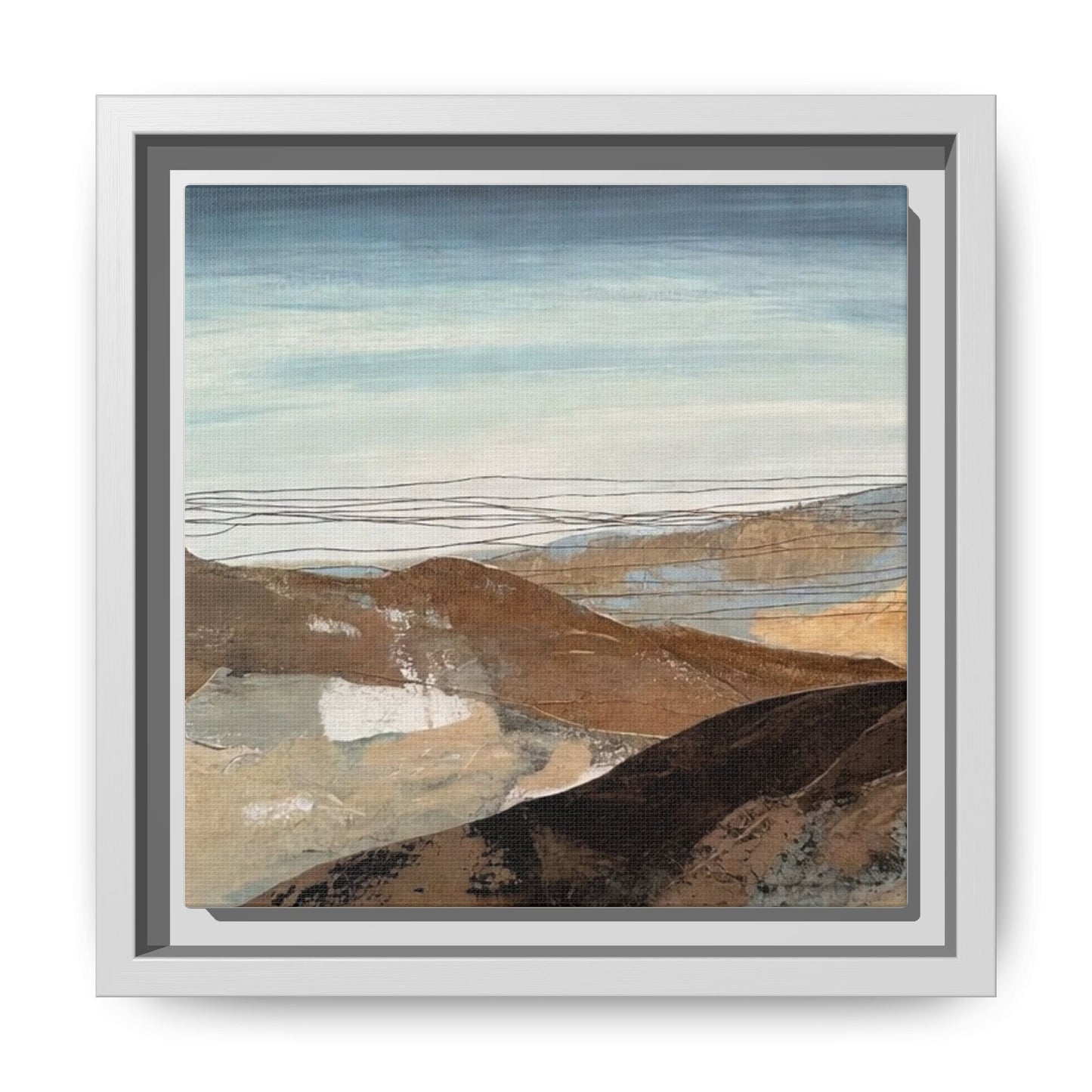 Framed Matte Canvas Art — Serene Abstract Landscape