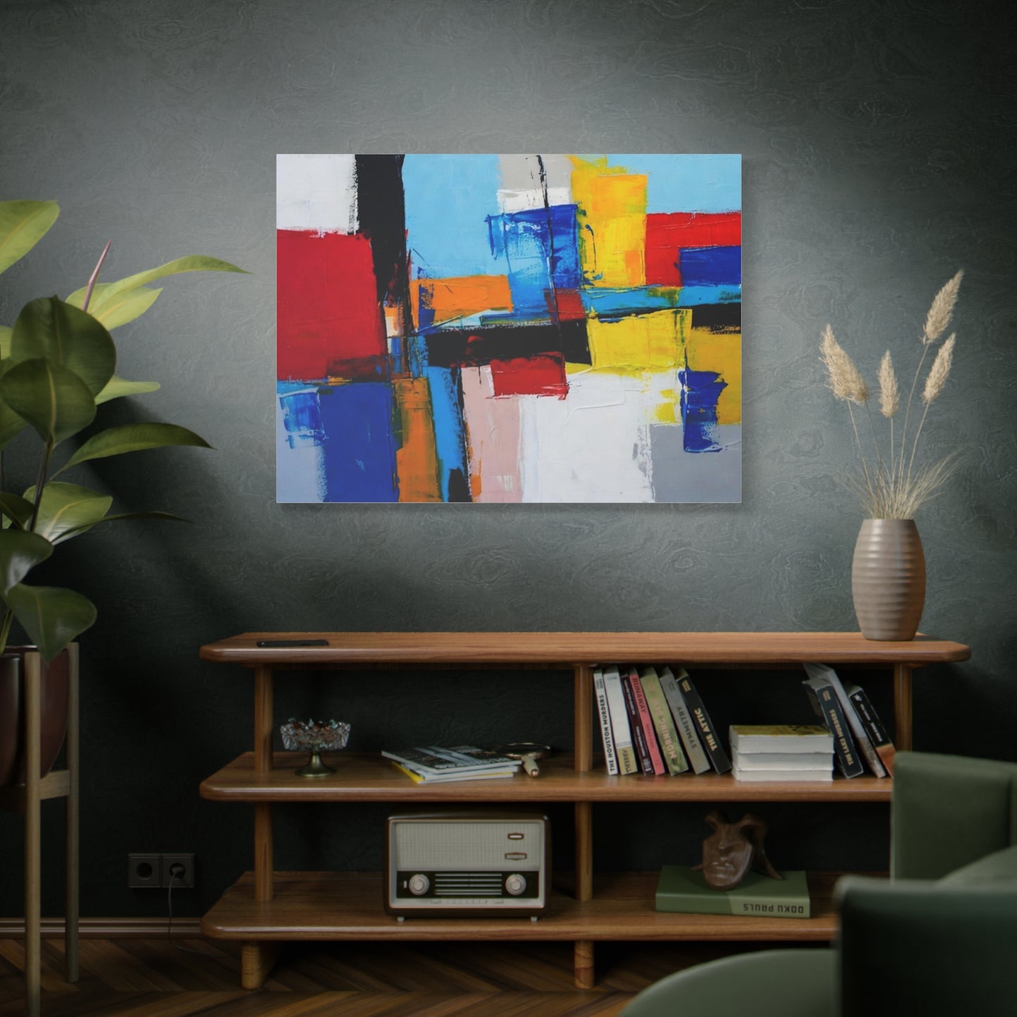 Abstract Color Block Canvas Print — Modern Geometric Wall Art