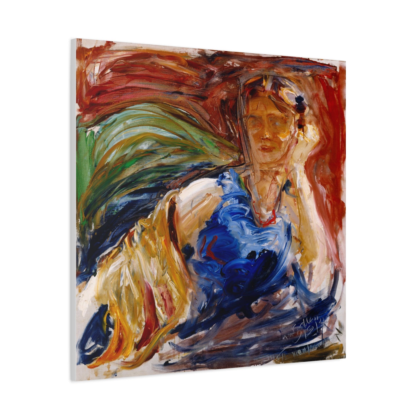 Portrait of hyllis Sjostrom by Akseli Gallen-Kallela Canvas Wall Art Print