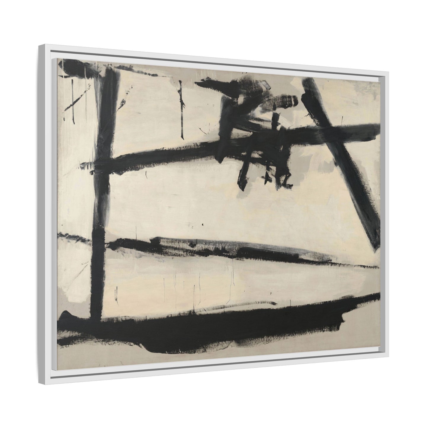 Painting Number 2 by Franz Kline Framed Abstract Canvas Art Print