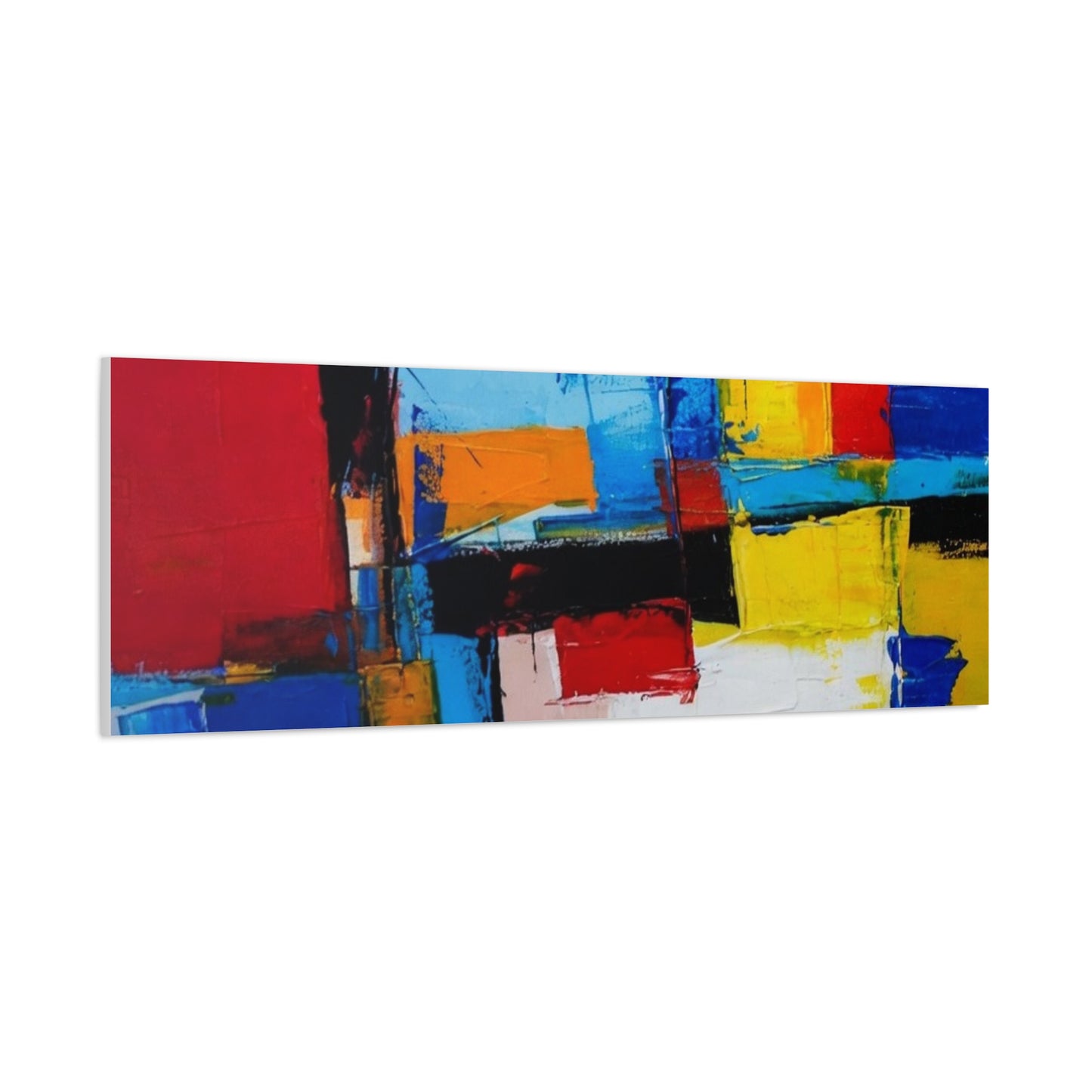 Abstract Color Block Canvas Print — Modern Geometric Wall Art