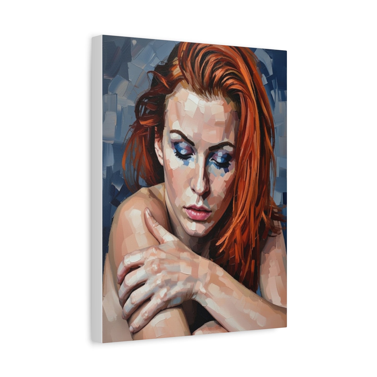 Red-Headed Woman Portrait Canvas Print — Matte Stretched Wall Art