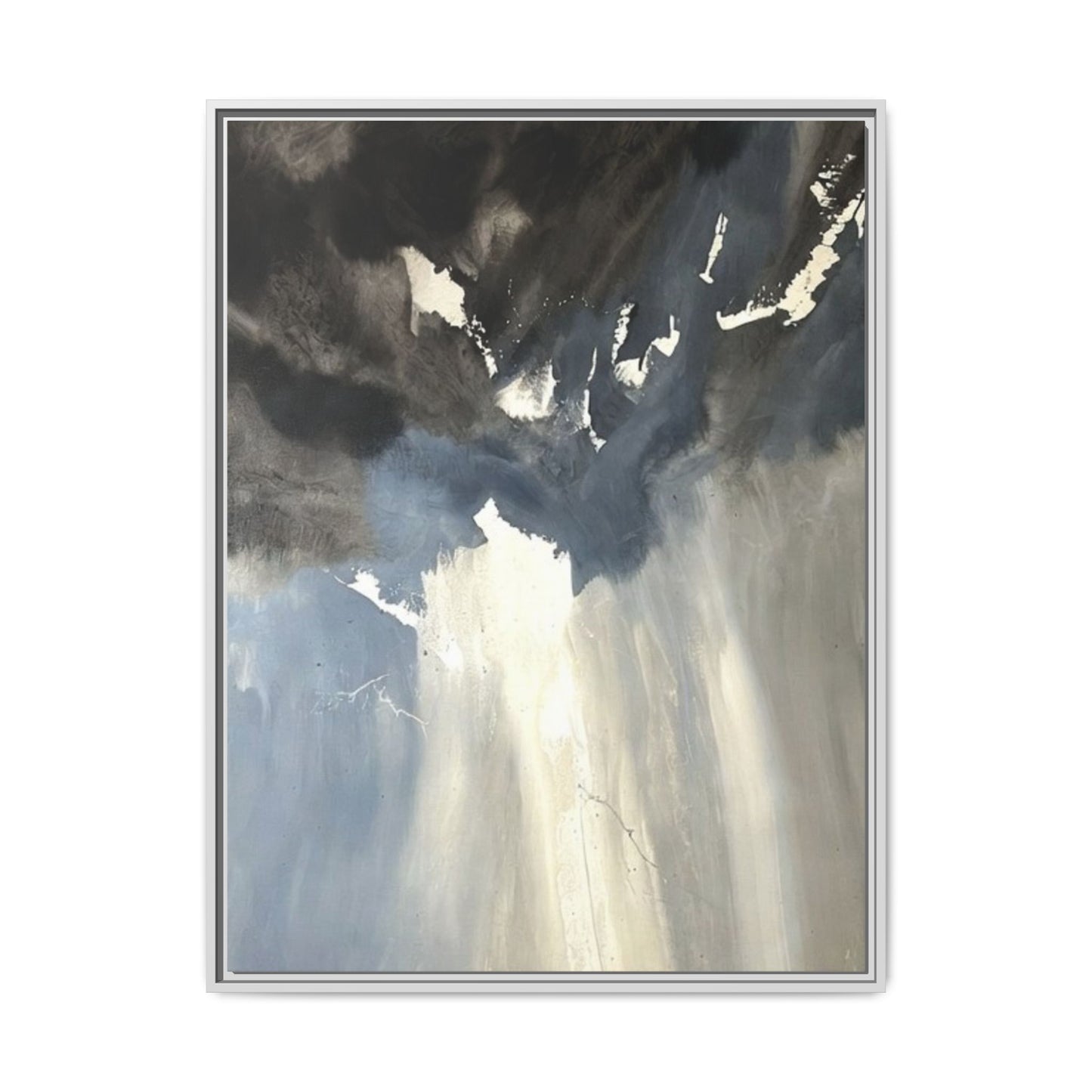 Framed Matte Canvas Art — Moody Abstract Sky Painting