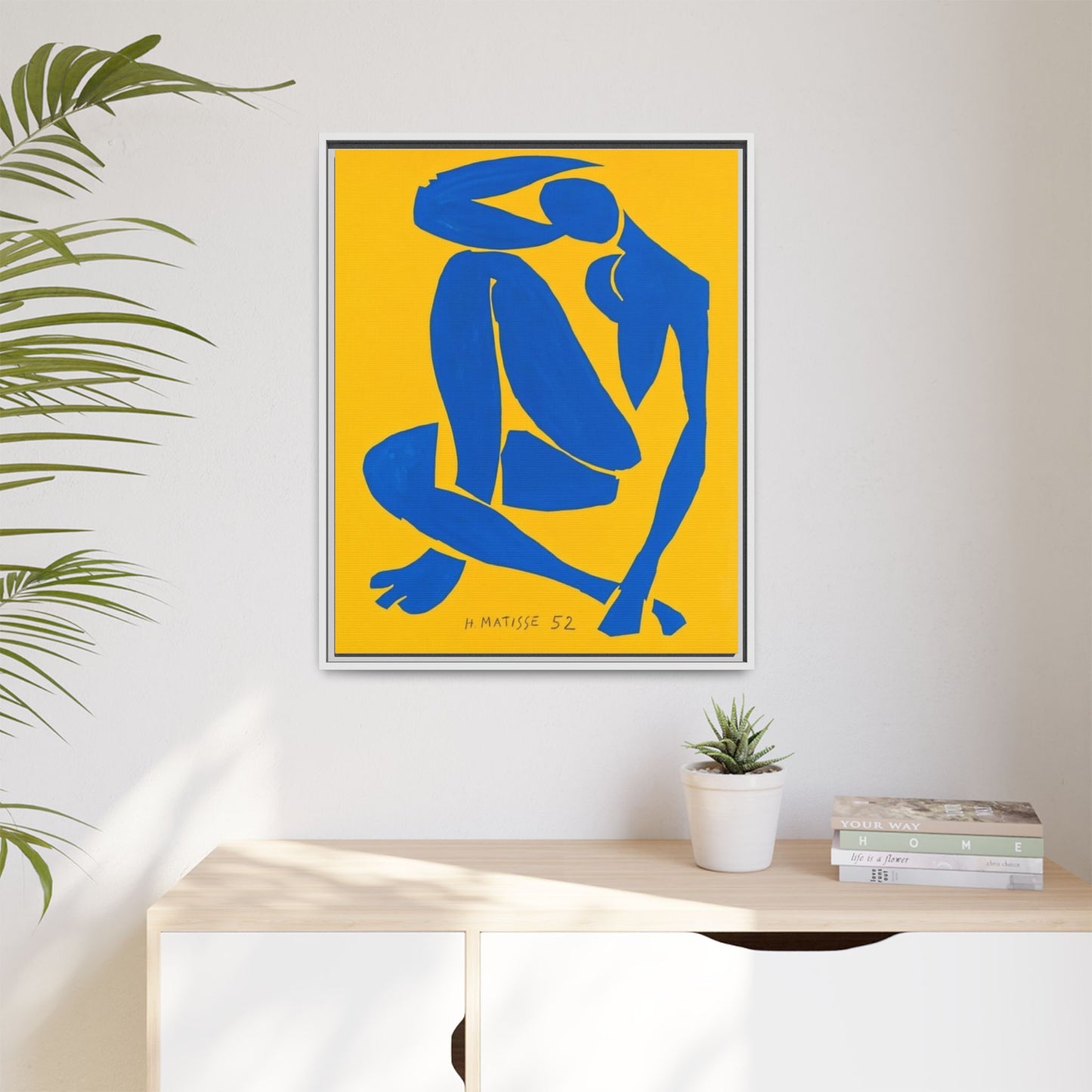 Abstract Blue Nude Matte Canvas Wall Art, Framed