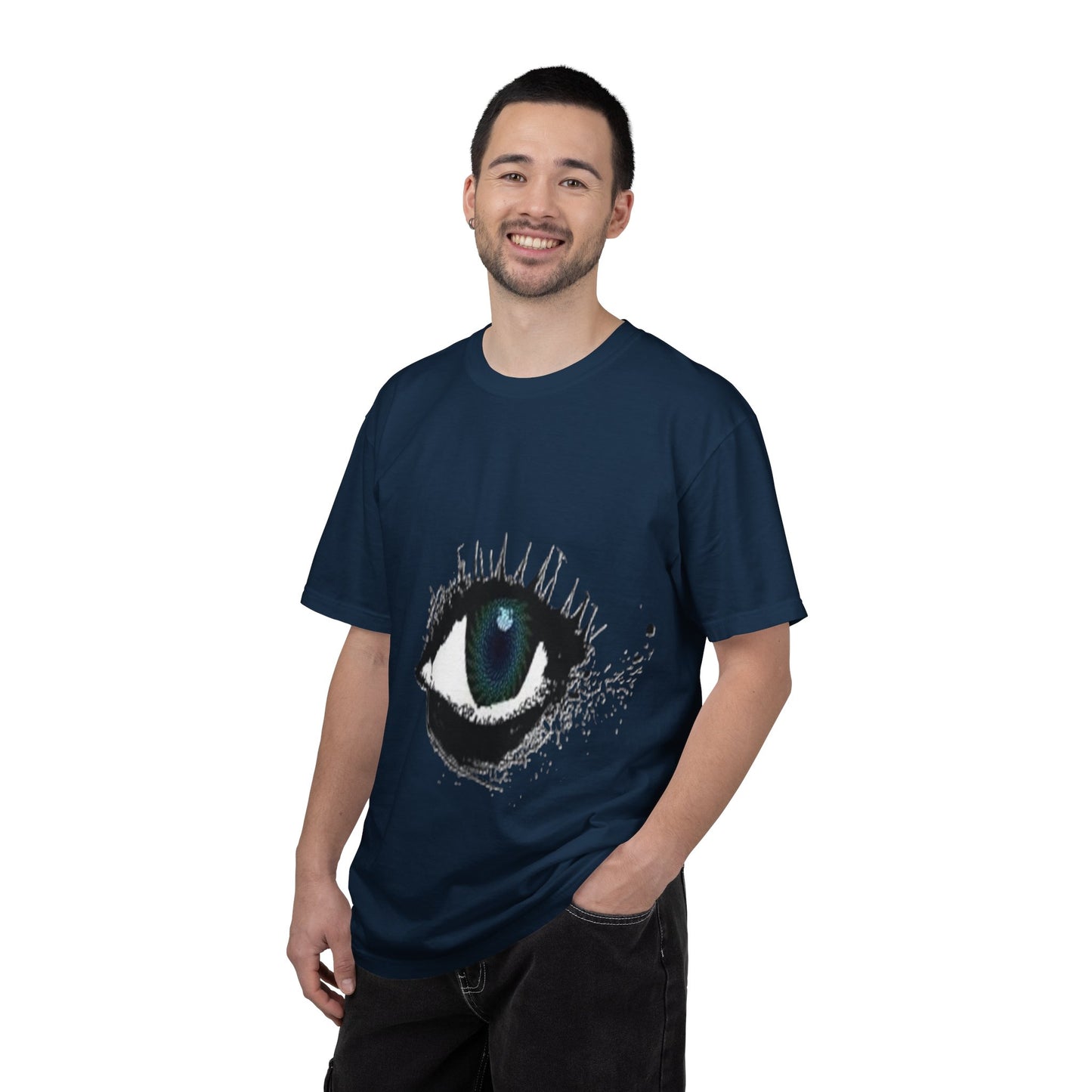 Eye Graphic T-Shirt — Blue Iris Grunge Art Tee