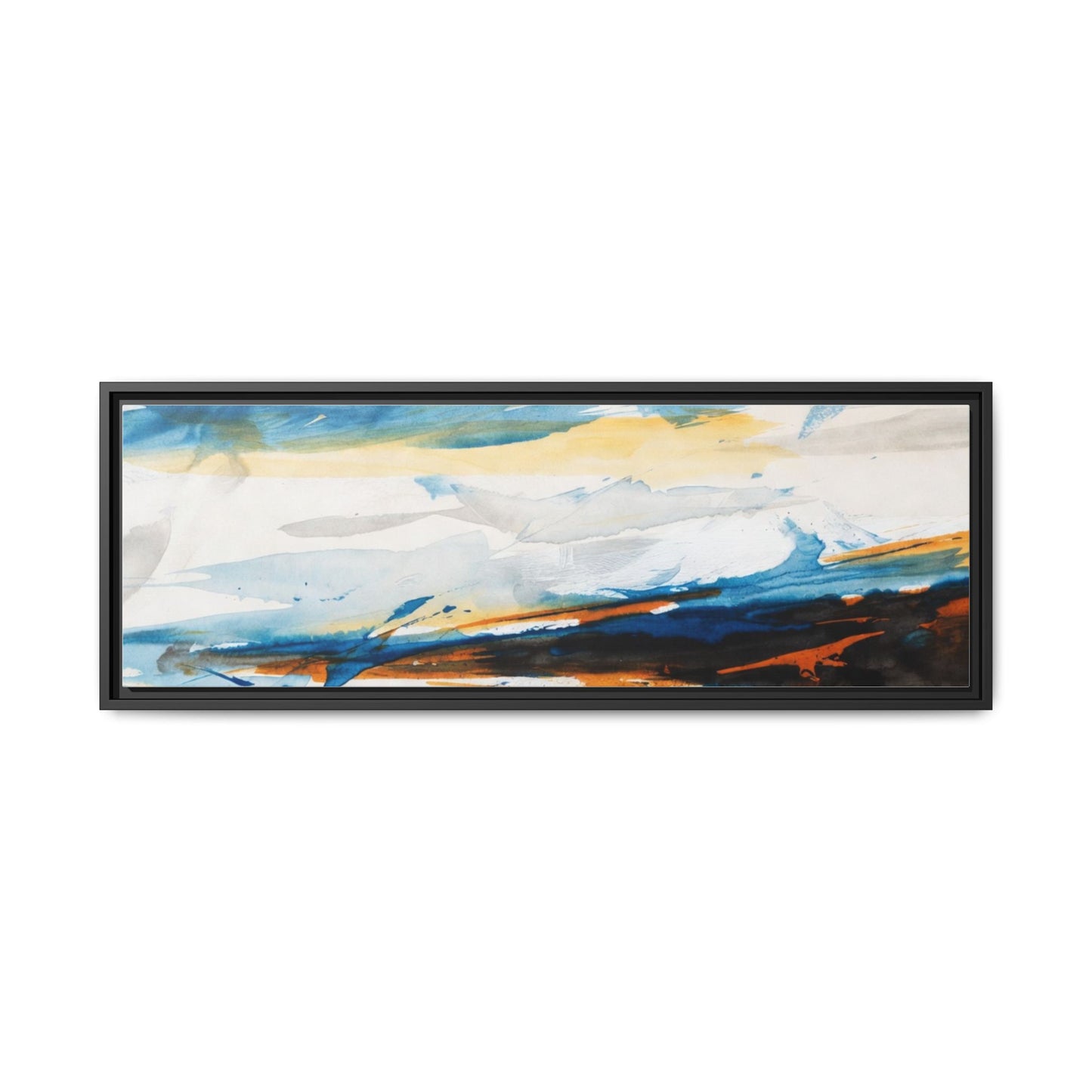 Abstract Coastal Waves Matte Canvas Framed Wall Art