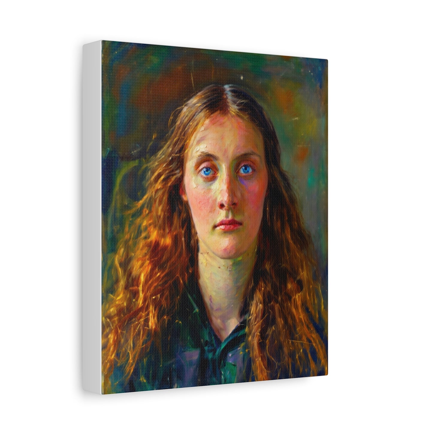 Portrait Canvas Print — Victorian Woman Oil Painting on Stretched Matte Canvas