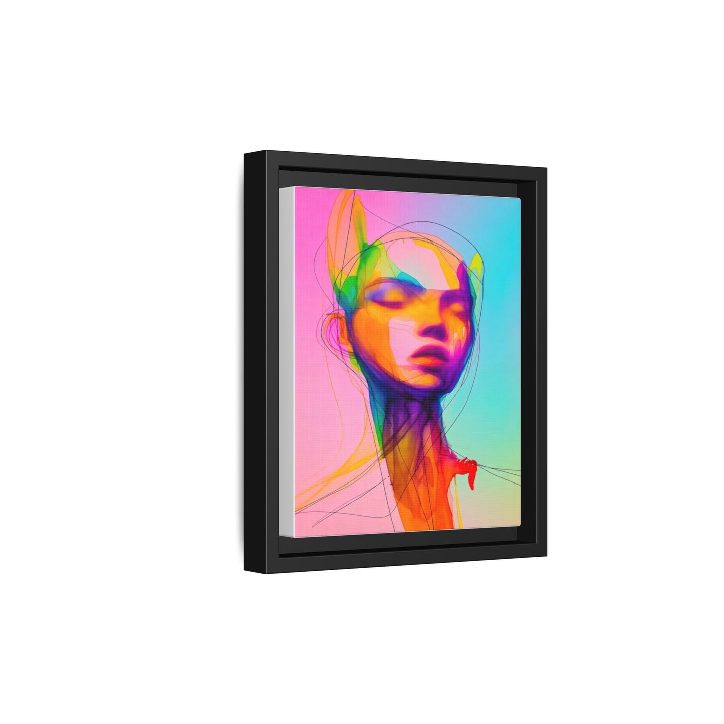 Framed Matte Canvas Art — Vibrant Abstract Portrait Wall Print