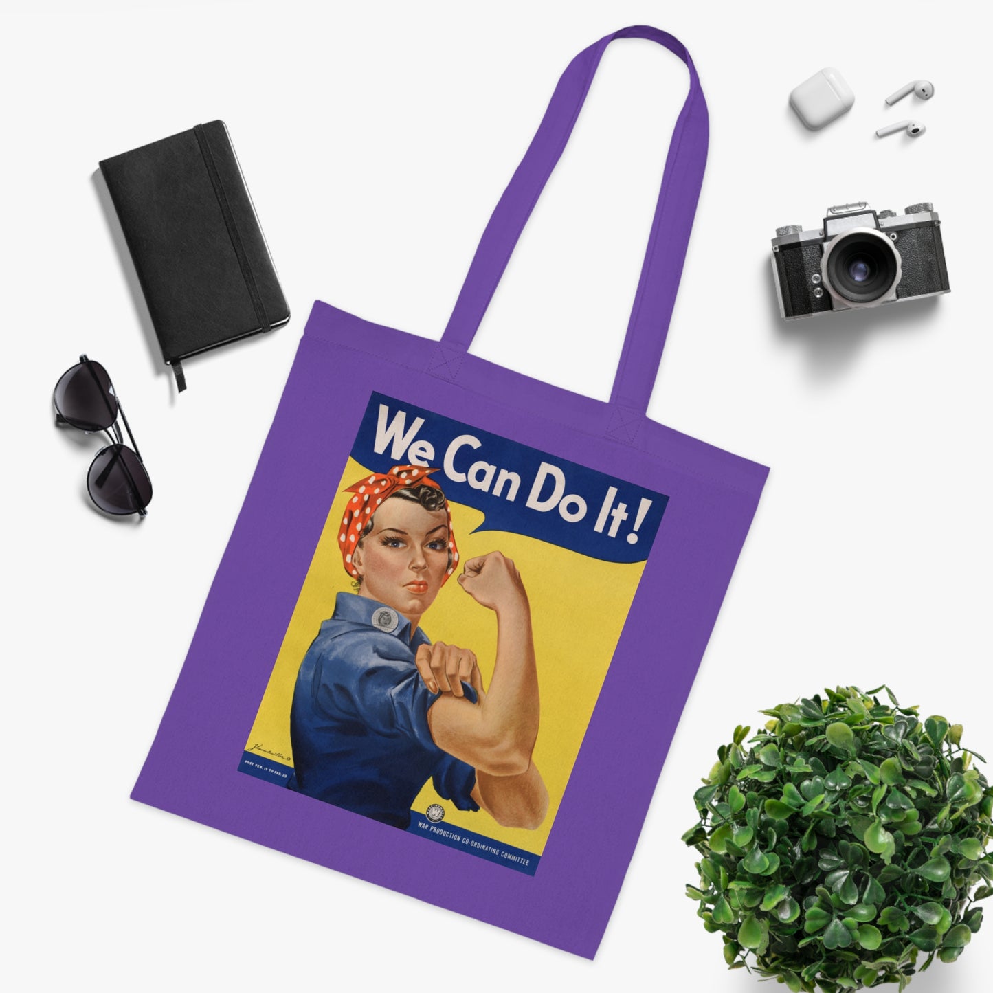 We Can Do It! Rosie the Riveter Cotton Tote — Vintage Feminist Empowerment Shopper
