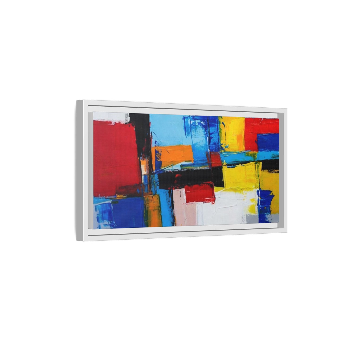 Abstract Color Block Matte Canvas Framed Wall Art