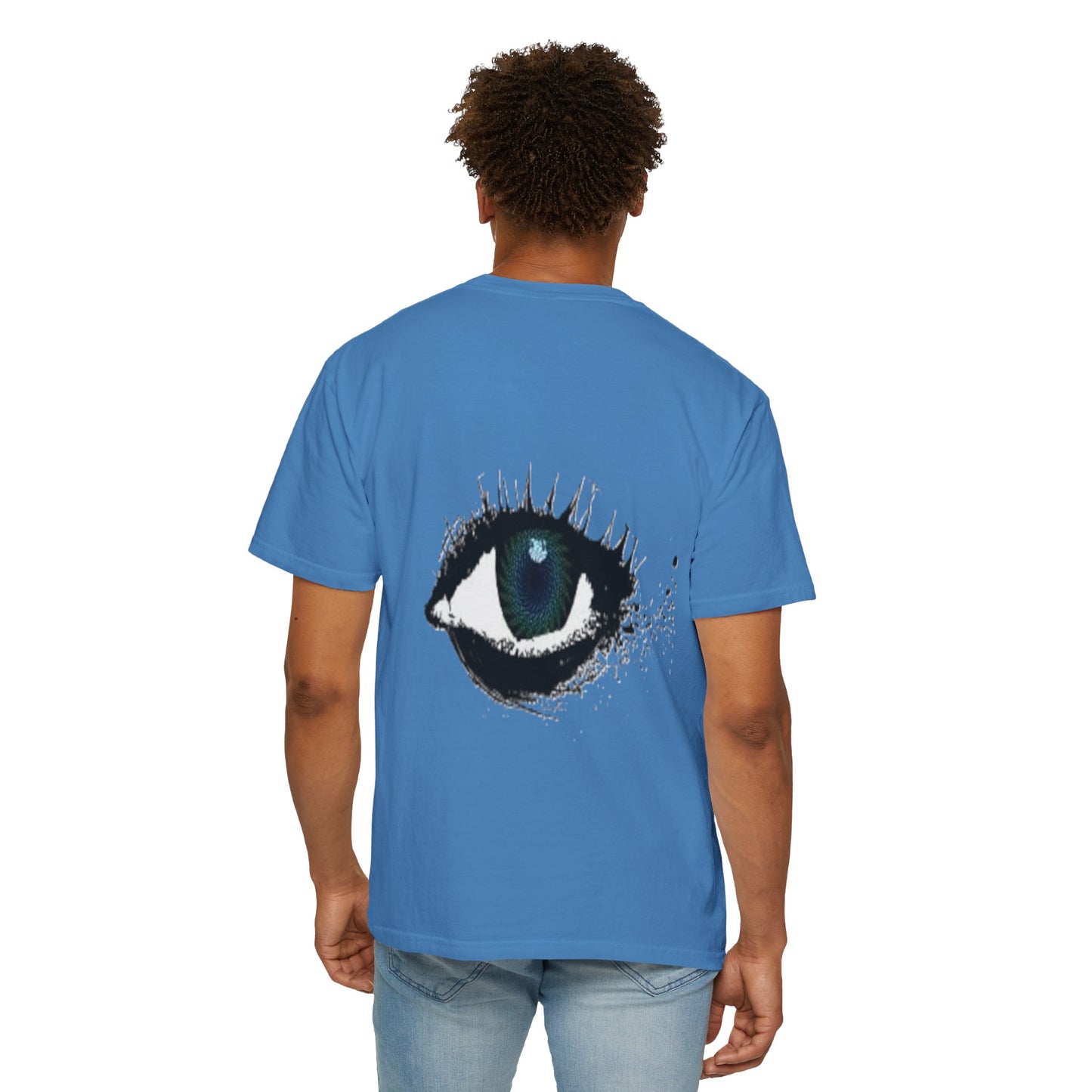 Eye Graphic T-Shirt — Blue Iris Grunge Art Tee