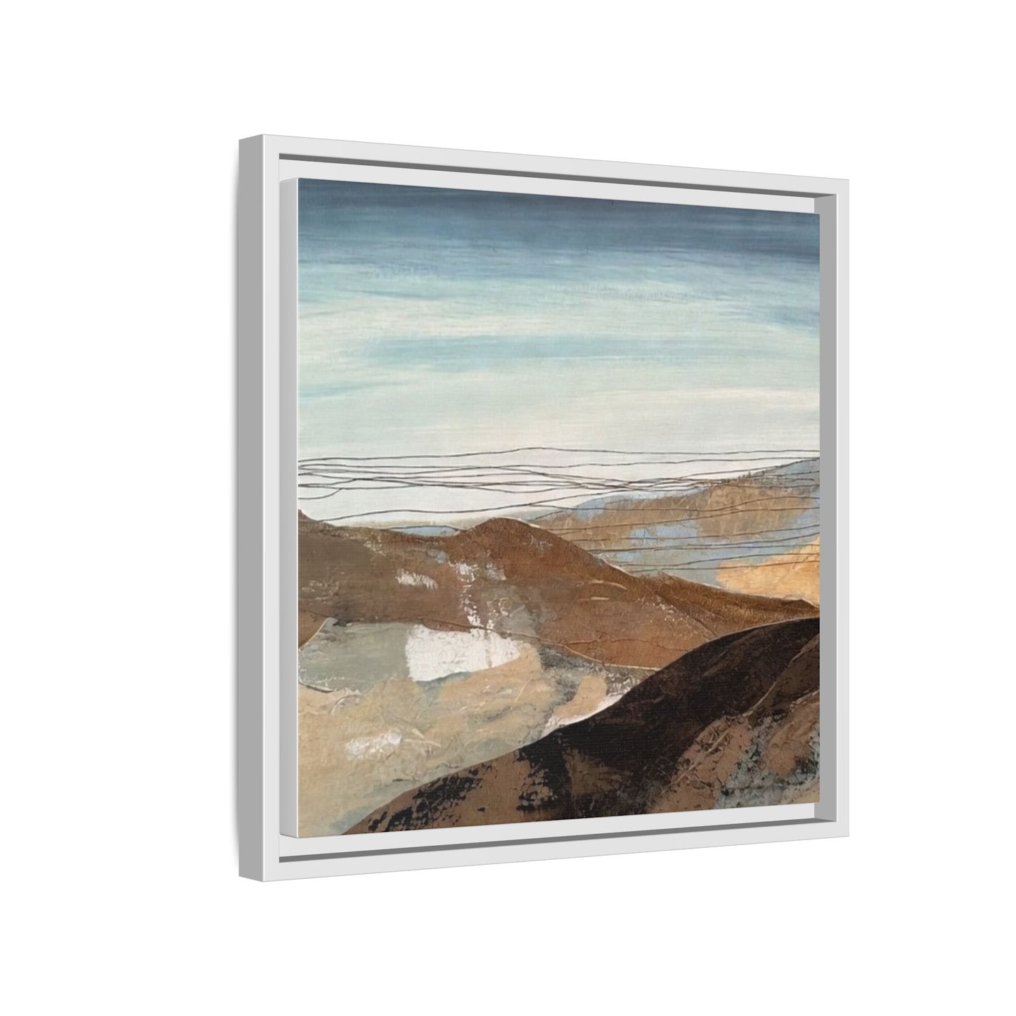 Framed Matte Canvas Art — Serene Abstract Landscape