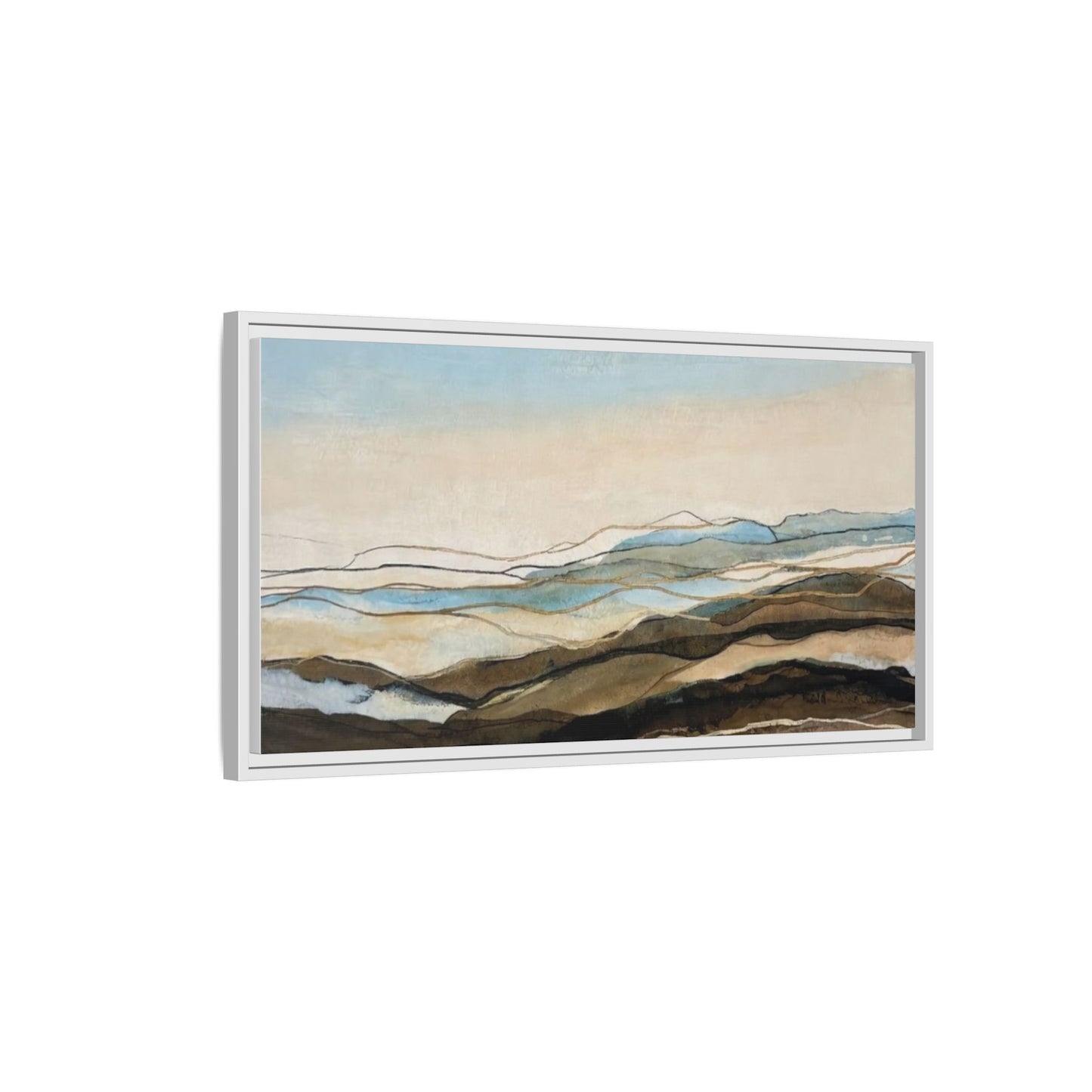 Framed Matte Canvas Print — Abstract Coastal Landscape Wall Art