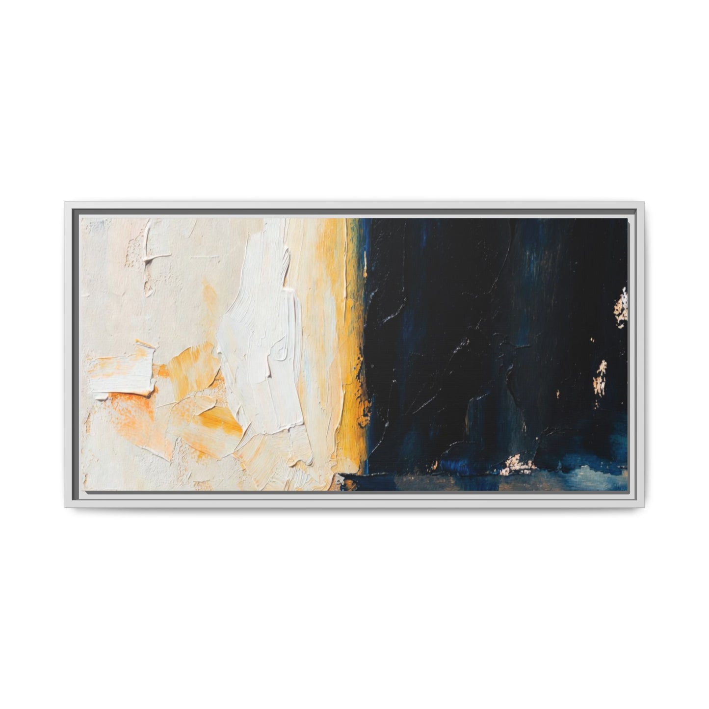 Abstract Coastal Texture Framed Canvas Art — Matte Multi-Color Wall Print