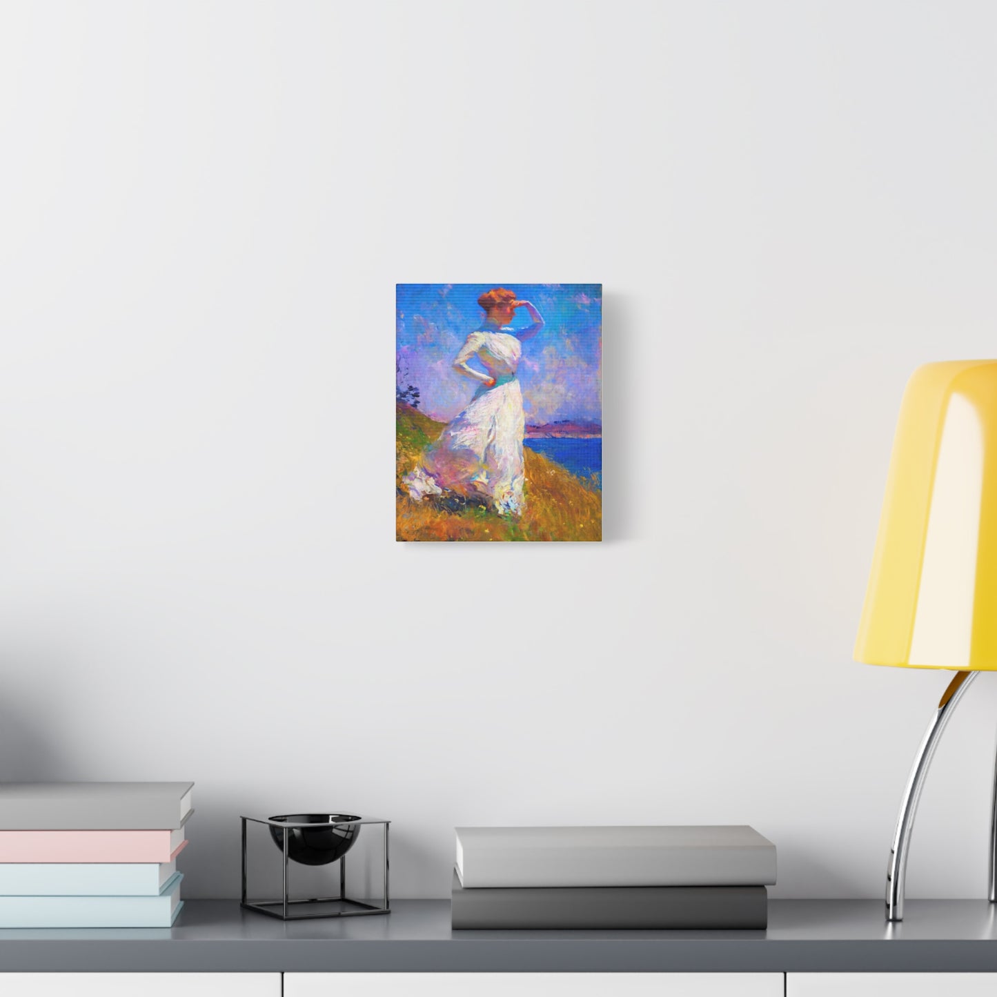 Impressionist Coastal Lady Matte Canvas Print — Stretched 1.25"