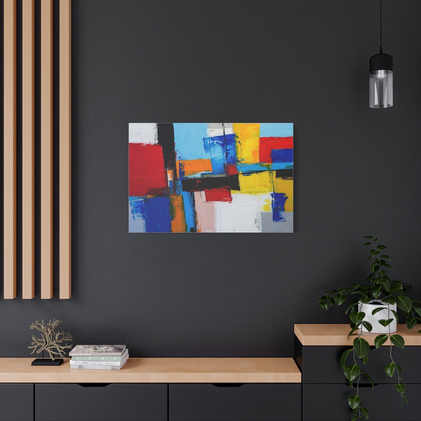 Abstract Color Block Canvas Print — Modern Geometric Wall Art