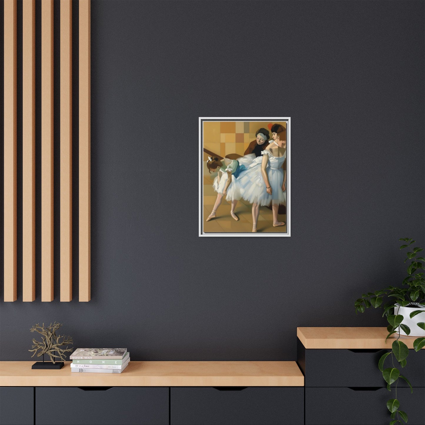 Ballet Dancers Matte Framed Canvas – Impressionist Dance Wall Art