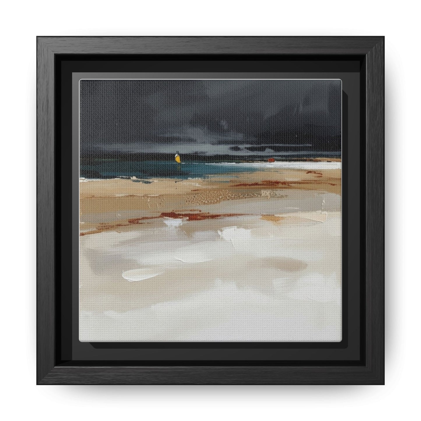 Framed Matte Canvas Beachscape Art Print — Coastal Abstract Wall Decor