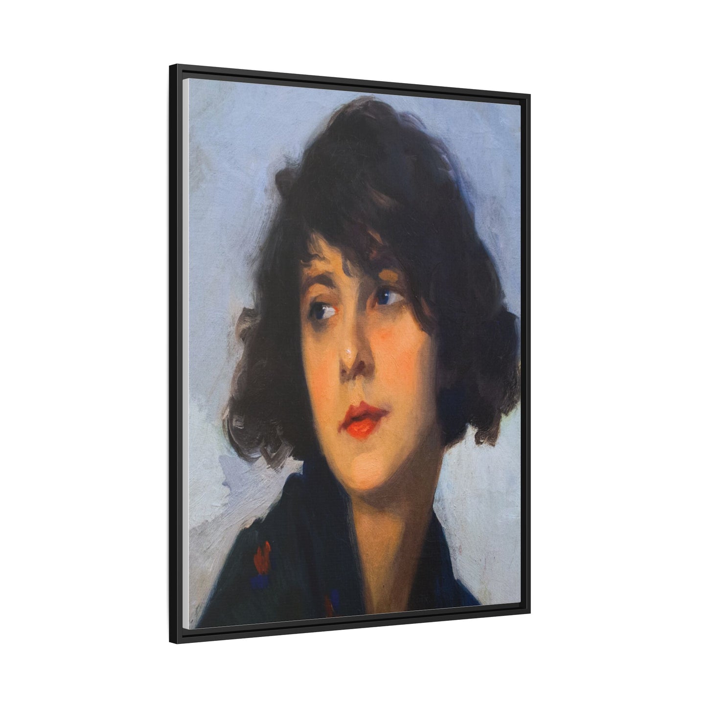 Mulher do chale verde (cropped) by Cyprien Eugene Boulet Framed Matte Canvas Print