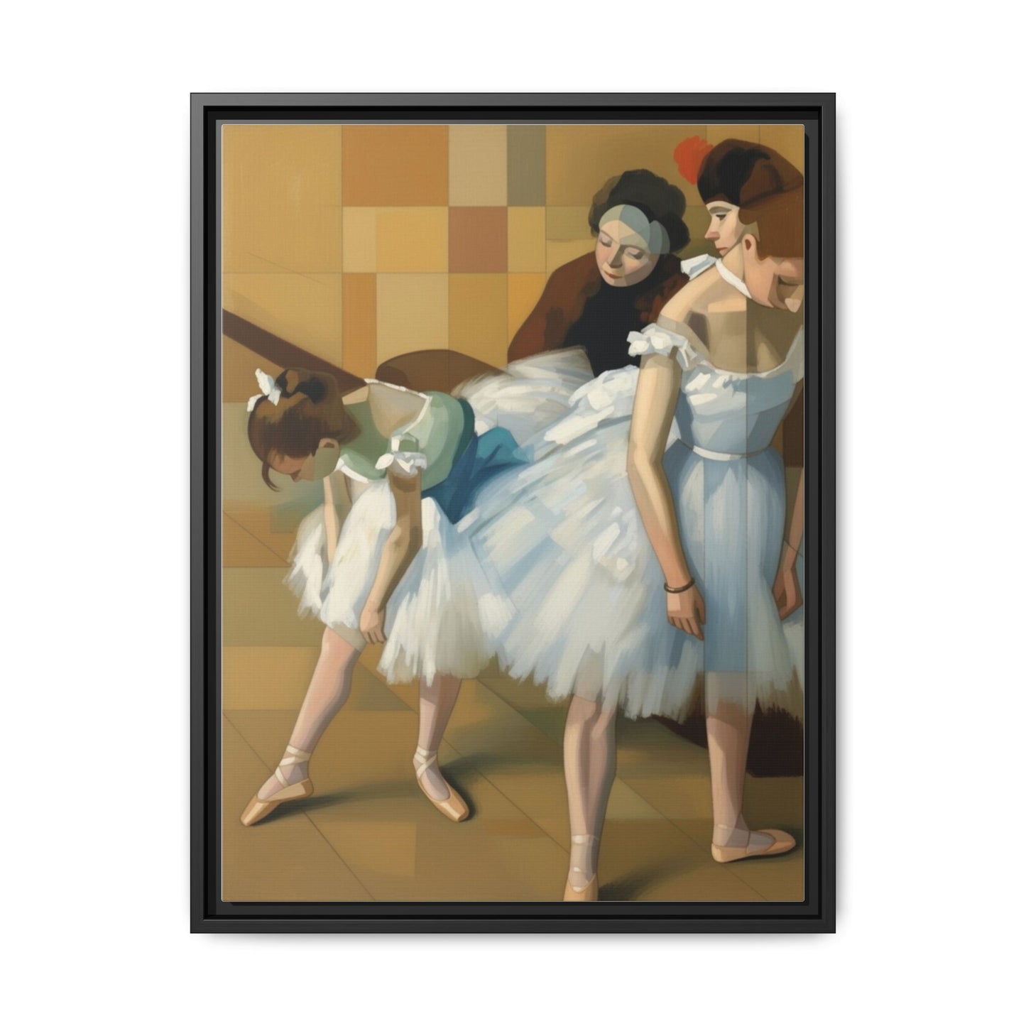 Ballet Dancers Matte Framed Canvas – Impressionist Dance Wall Art