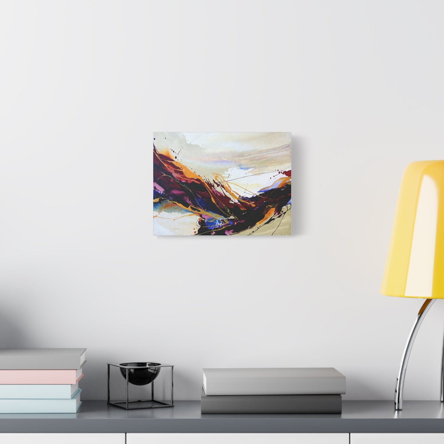 Abstract Color Flow Matte Stretched Canvas – Vibrant Modern Wall Art