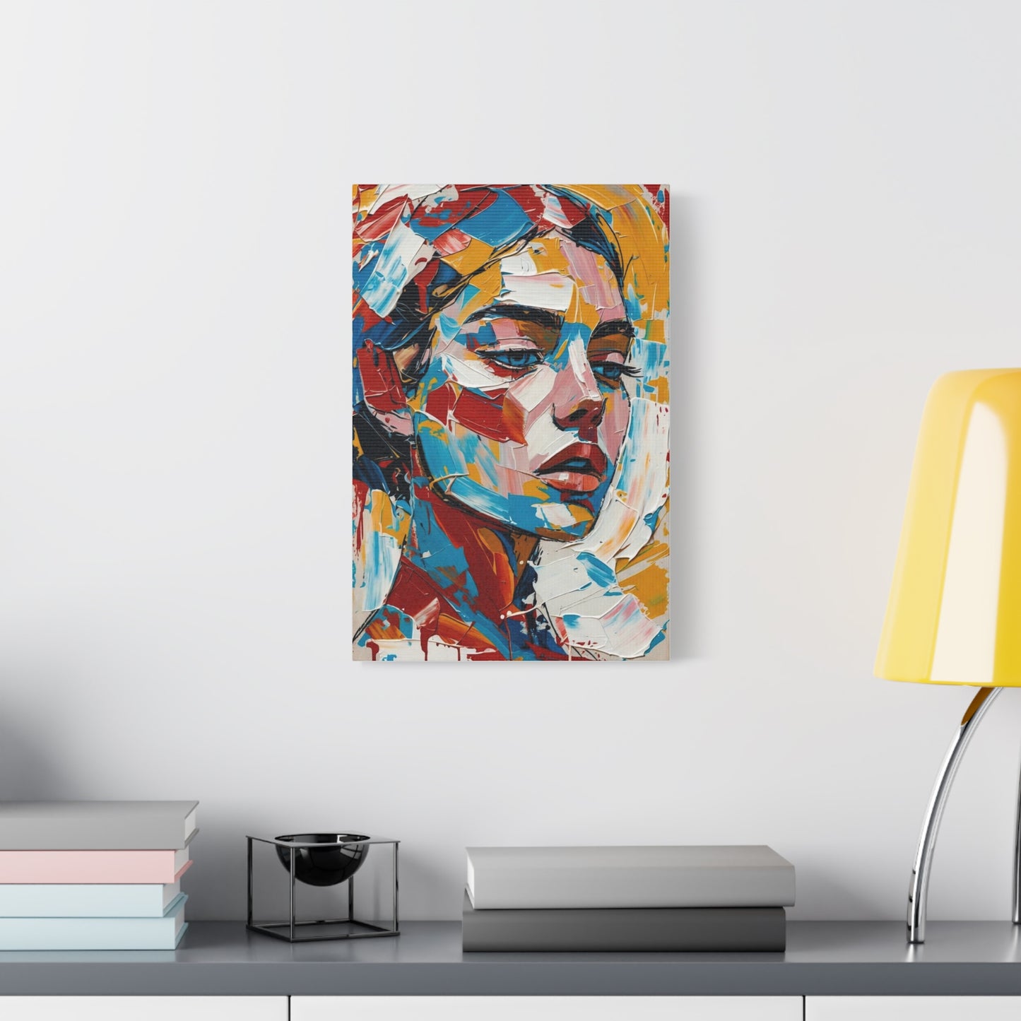 Abstract Colorful Portrait Matte Canvas Print — Modern Stretched Wall Art