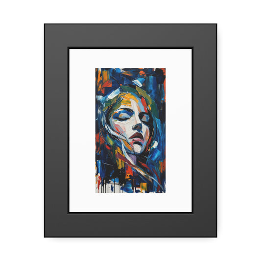 Abstract Expressionist Portrait Framed Art Print — Colorful Modern Wall Decor