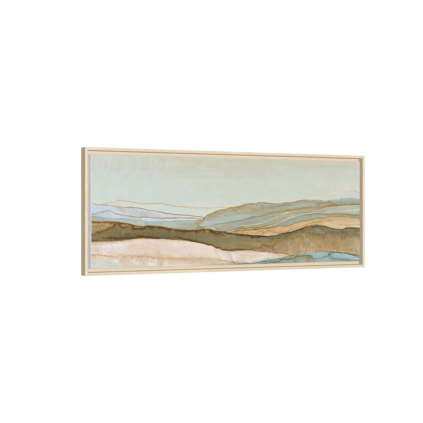 Framed Matte Canvas Coastal Abstract Landscape Wall Art