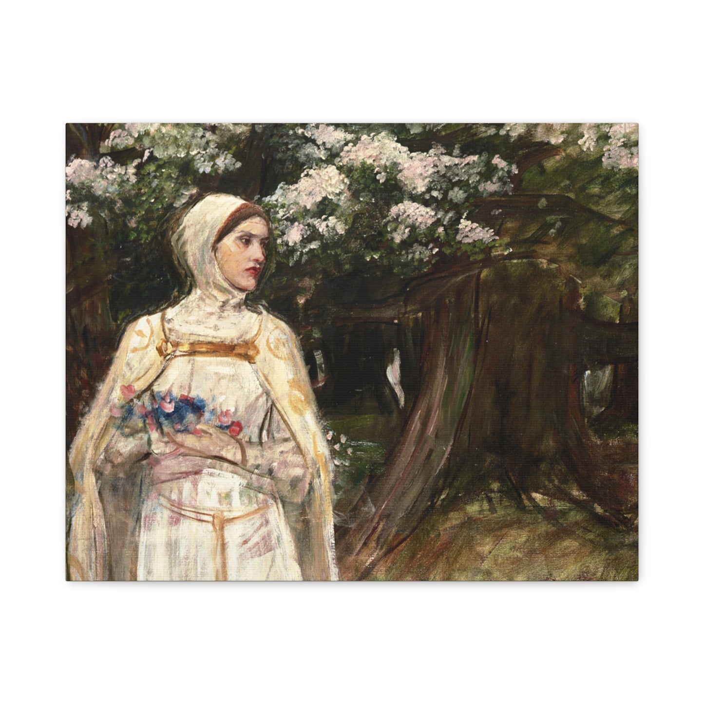 Matilda (formerly called Beatrice) by John William Waterhouse Matte Canvas Wall Art Print