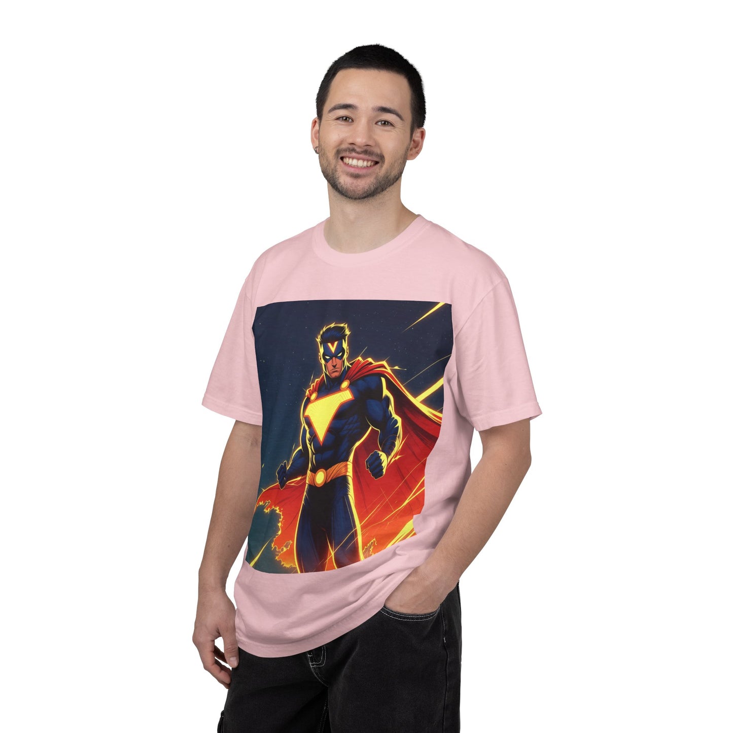 Superhero Graphic T-Shirt – Bold Cape Hero Design