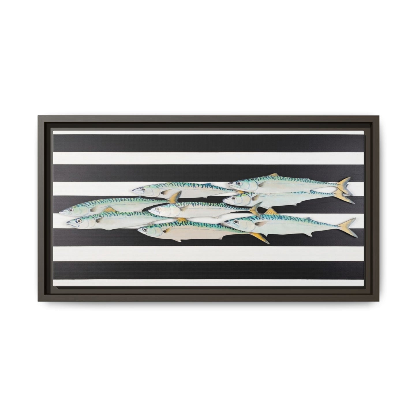 Striped Mackerel Canvas Print — Framed Matte Fish Wall Art