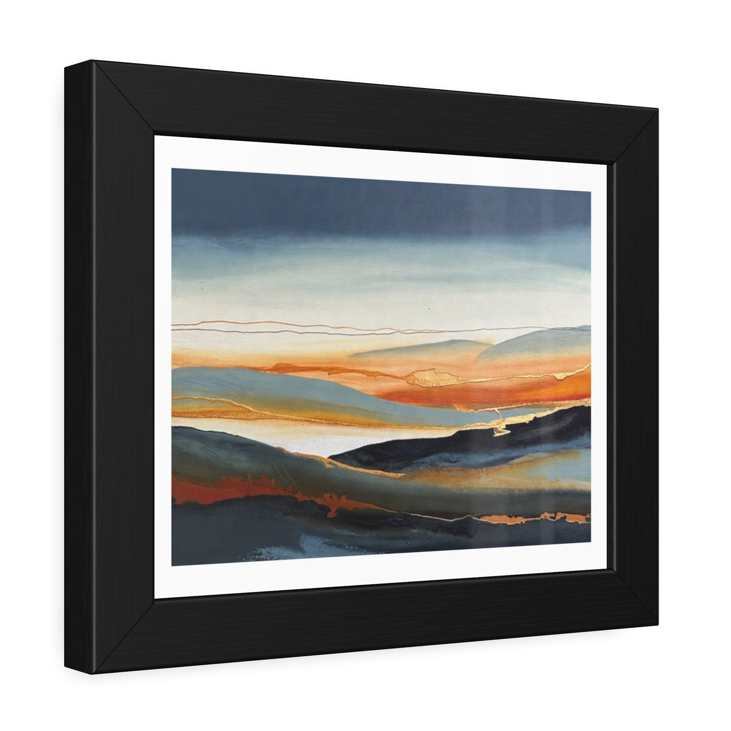 Abstract Golden Landscape Framed Poster — Contemporary Wall Art